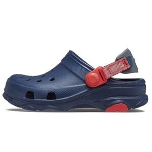 CROCS Toddler BLUE SLIP ON CLOGS SHOES, Navy Red, Size 8